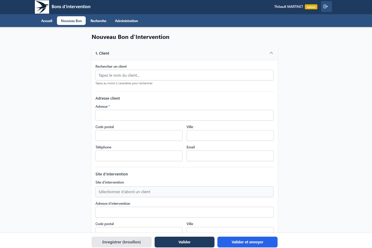 Nouveau bon - Client