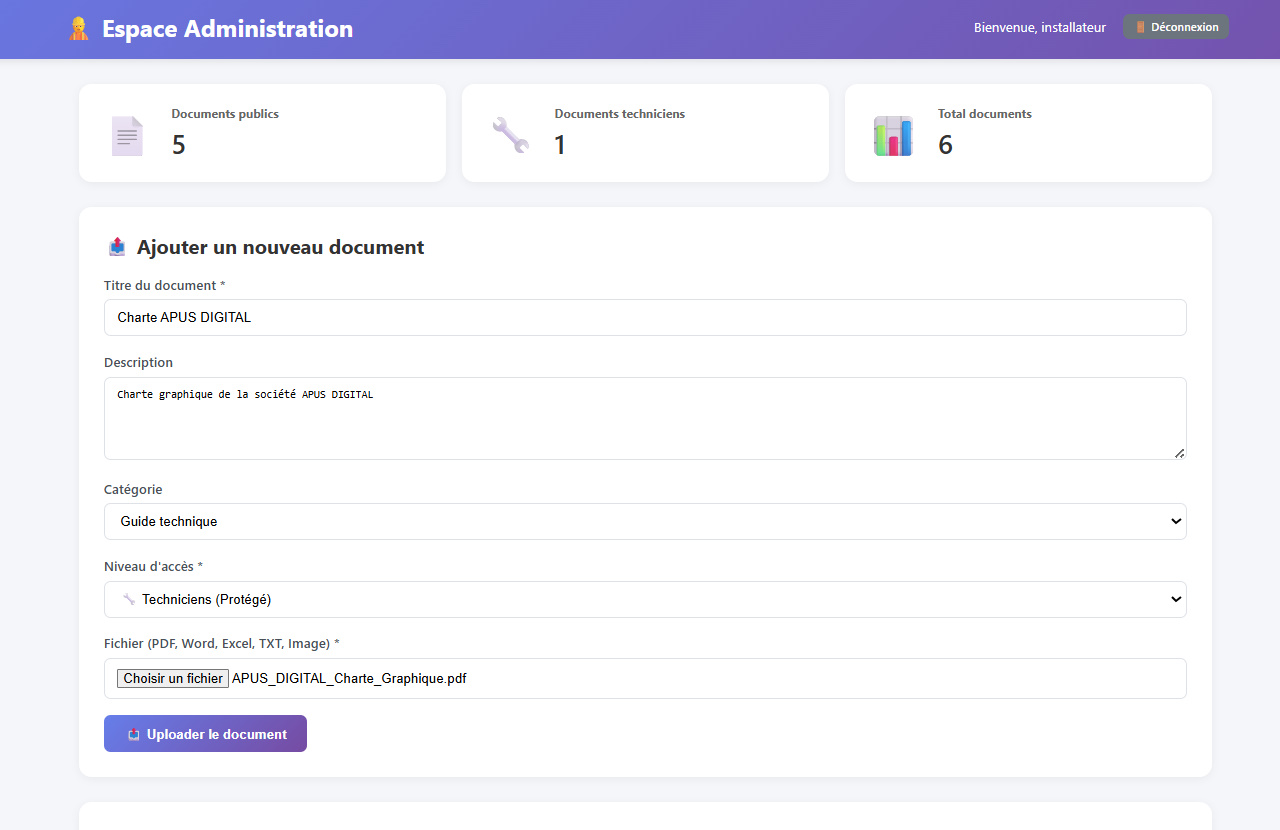 Espace administration